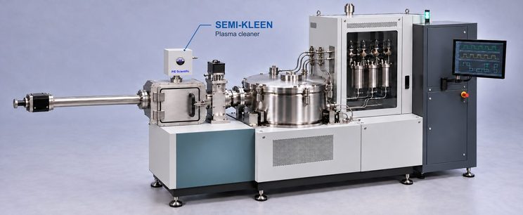 ALD tool with SEMI-KLEEN plasma cleaner on the load-lock (generic illustration)