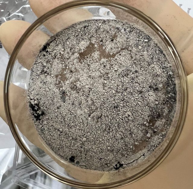 Coal Z-5 after 4 hours of oxygen plasma ashing, grey ash